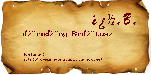 Örmény Brútusz névjegykártya